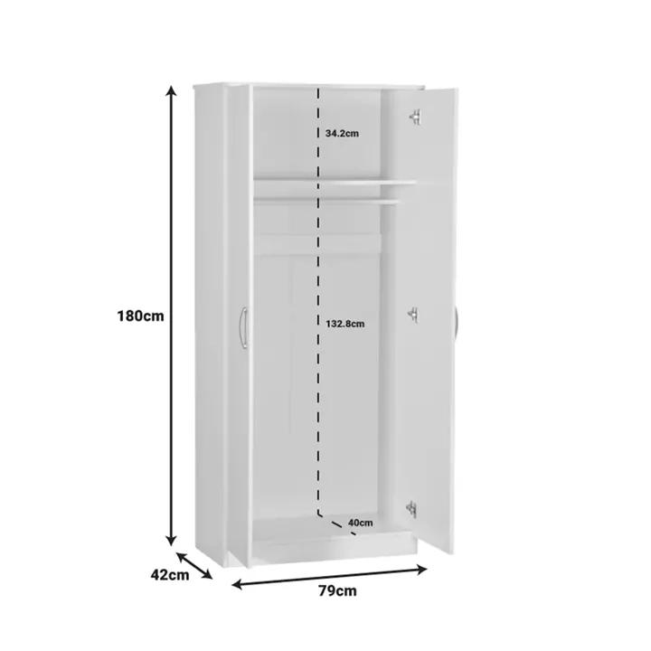 Zelia pakoworld two-leaf wardrobe in sonoma-oak shade 79x42x180cm