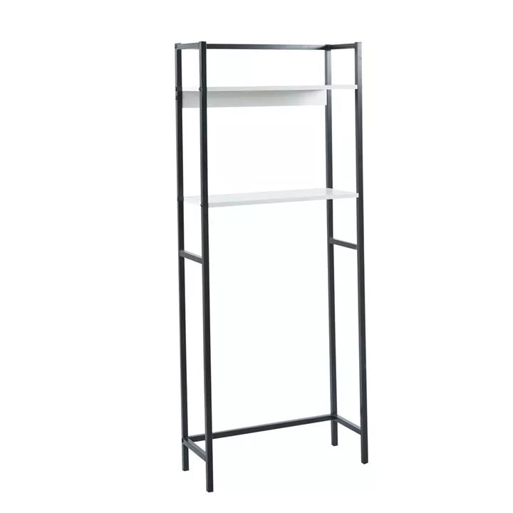 BATHROOM RACK HYGI HM18072.02 METAL FRAME IN BLACK-MDF SHELVES IN WHITE 64x25x156Hcm.