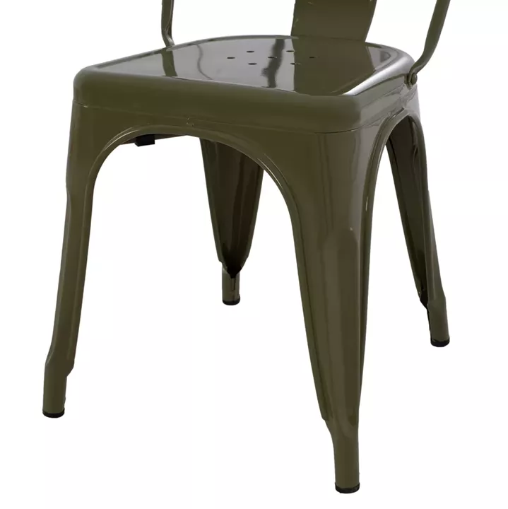 DINING CHAIR MELITA HM8641.43 METAL IN DARK OLIVE GREEN 43x50x82Hcm.