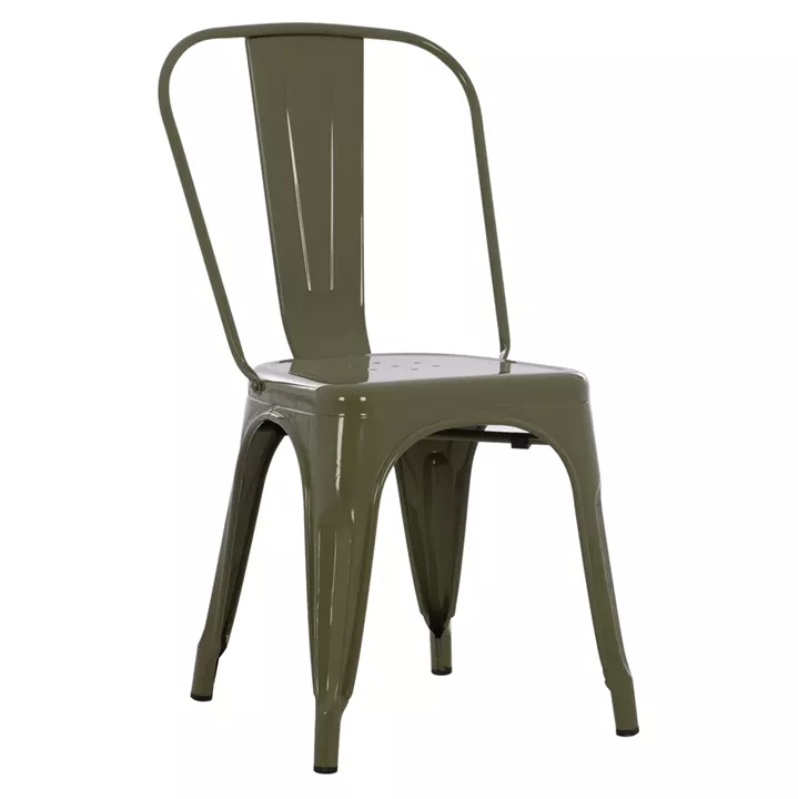 DINING CHAIR MELITA HM8641.43 METAL IN DARK OLIVE GREEN 43x50x82Hcm.