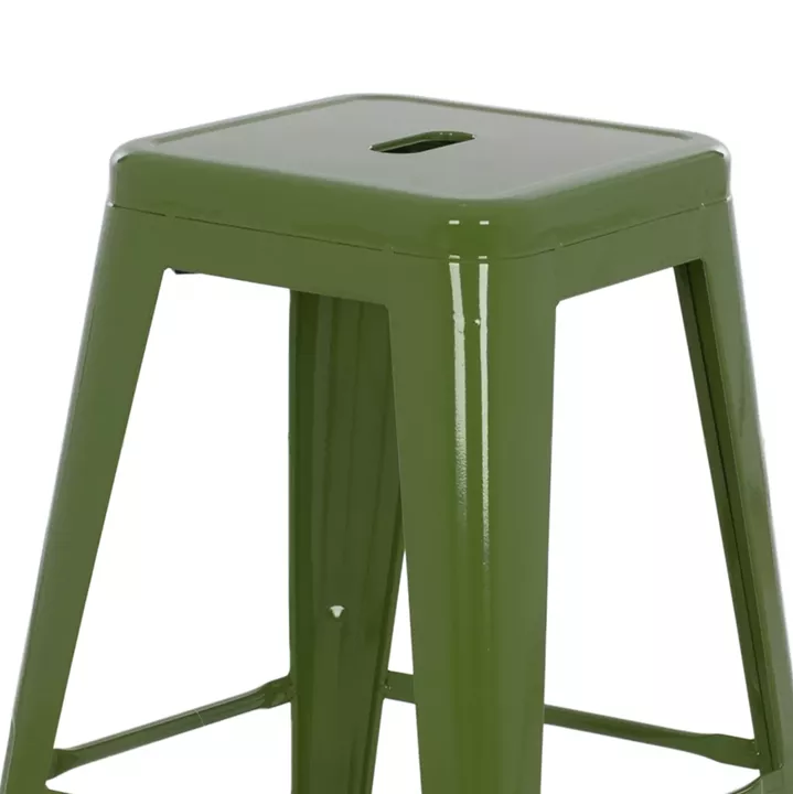 ΣΚΑΜΠΟ ΜΕΣΑΙΟΥ ΥΨΟΥΣ ΜΕΤΑΛΛΙΚΟ MELITA HM8573.53 ΣΕ LIGHT OLIVE GREEN 43x43x67Υεκ.