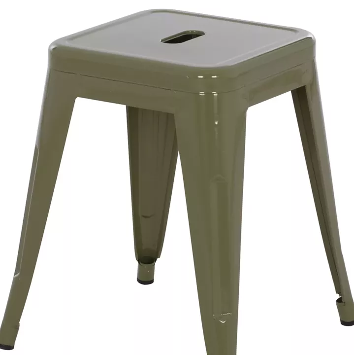 STOOL MELITA HM0096.43 METAL IN DARK OLIVE COLOR 39x39x46Hcm.