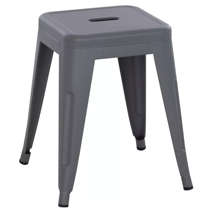 STOOL MELITA HM0096.50 METAL IN MATTE GREY COLOR 39x39x46Hcm.