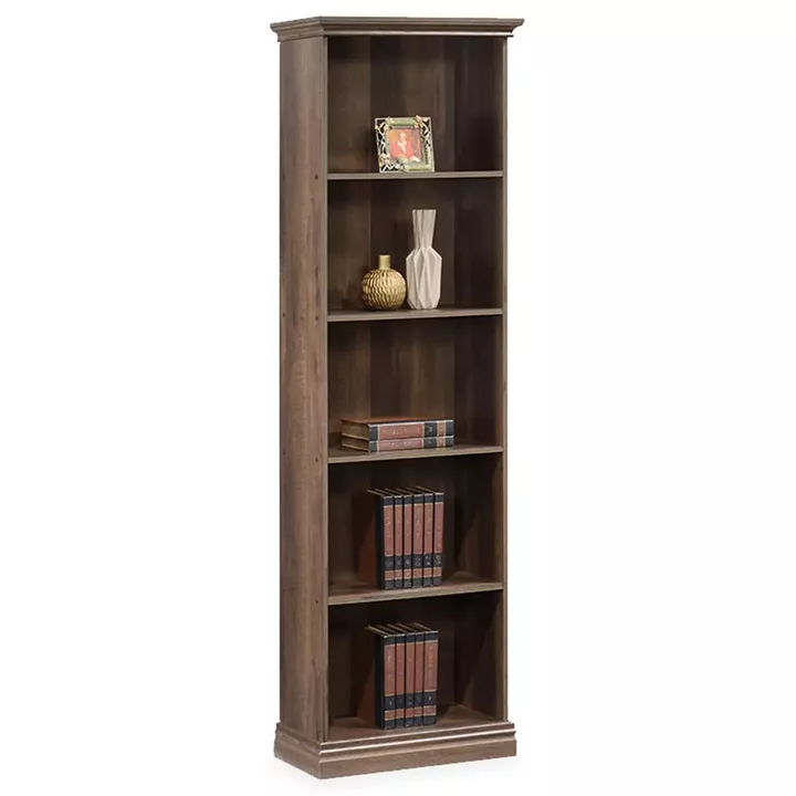 Bookcase Mozart pakoworld in walnut color 60x34,5x202,5cm