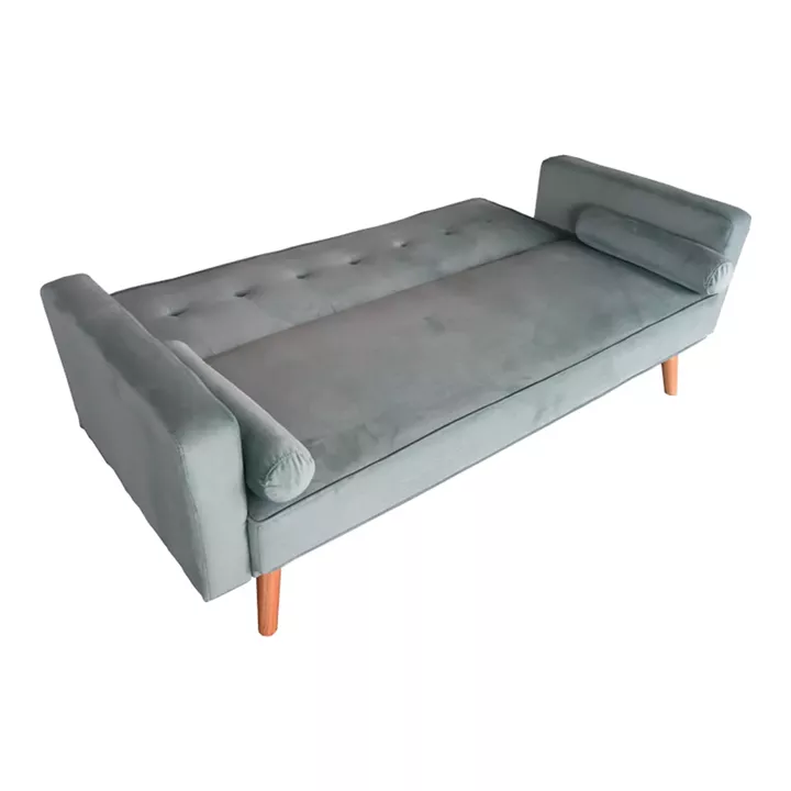 Sofa-bed Success pakoworld 3-seater velvet fabric in green shade 190x80x84cm