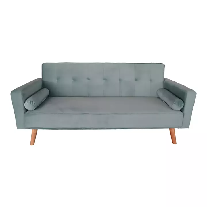 Sofa-bed Success pakoworld 3-seater velvet fabric in green shade 190x80x84cm