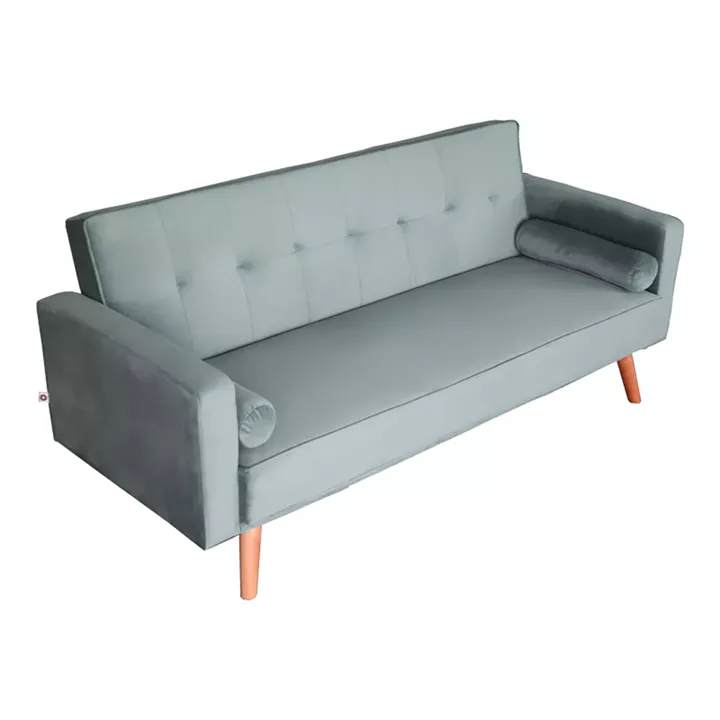 Sofa-bed Success pakoworld 3-seater velvet fabric in green shade 190x80x84cm