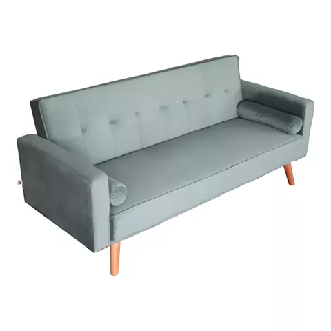 Sofa-bed Success pakoworld 3-seater velvet fabric in green shade 190x80x84cm
