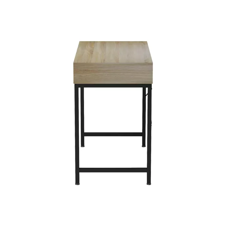 Office desk Kama pakoworld in sonoma-grey color with black metallic legs 95x48x76cm