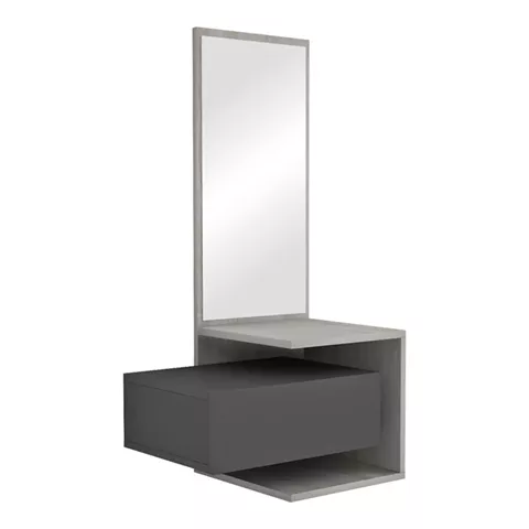 Dressing table Kendi pakoworld melamine in grey-cemente color 49.1x31.3x90cm