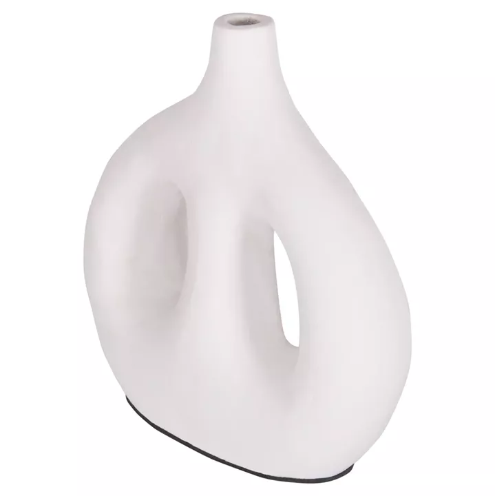 DECORATIVE VASE SERIES CLAYVON HM4413 TERRACOTTA IN WHITE COLOR 23.5x8x24.5Hcm.