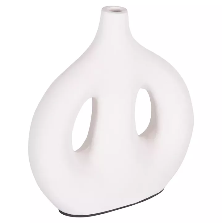 DECORATIVE VASE SERIES CLAYVON HM4413 TERRACOTTA IN WHITE COLOR 23.5x8x24.5Hcm.