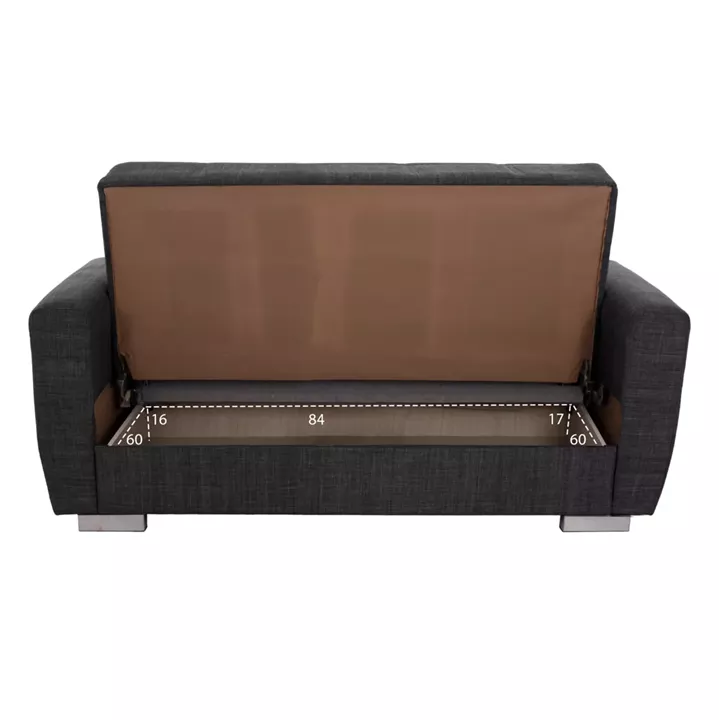 HM3241.03, 2-SEATER SOFA-BED, GREY, 150x84x88cm