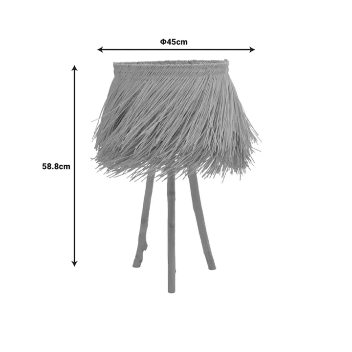 Floor lamp Herfo Inart E27 rattan in natural color D45χ58.8cm