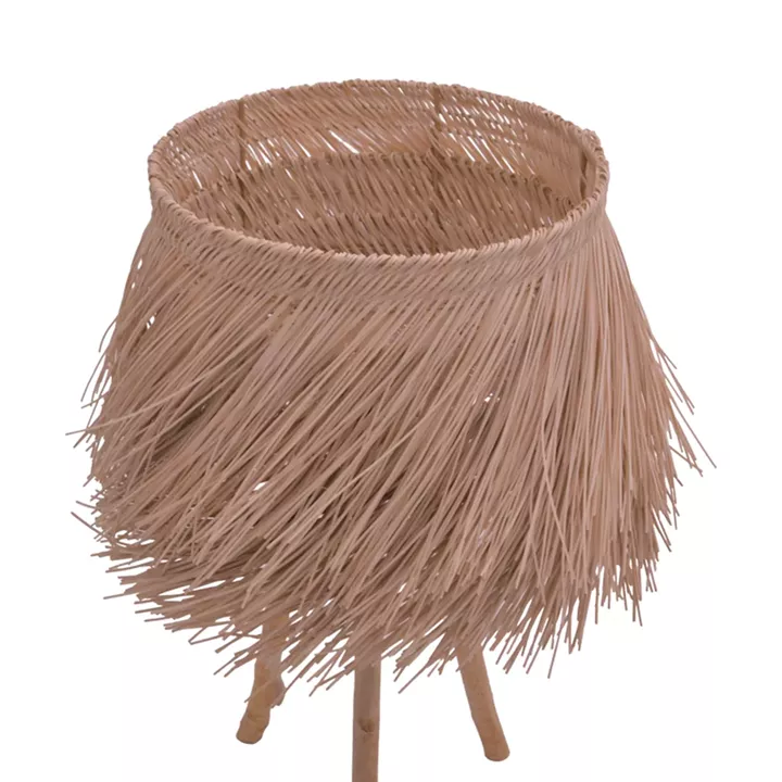 Floor lamp Herfo Inart E27 rattan in natural color D45χ58.8cm