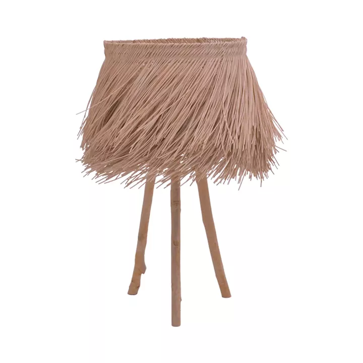 Floor lamp Herfo Inart E27 rattan in natural color D45χ58.8cm