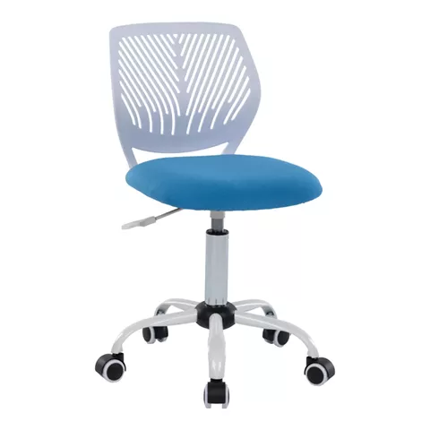 Kid's office chair Kador pakoworld fabric mesh in blue-white color 52x52x72-94cm