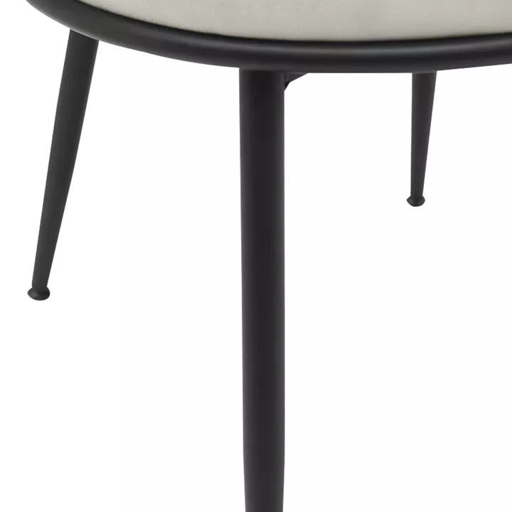 Chair Alkia pakoworld in beige velvet with black metal leg 60x57x68cm