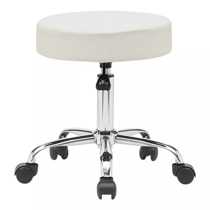 Office-work stool with wheels Uficio pakoworld pu in white shade 46x42x48-64cm