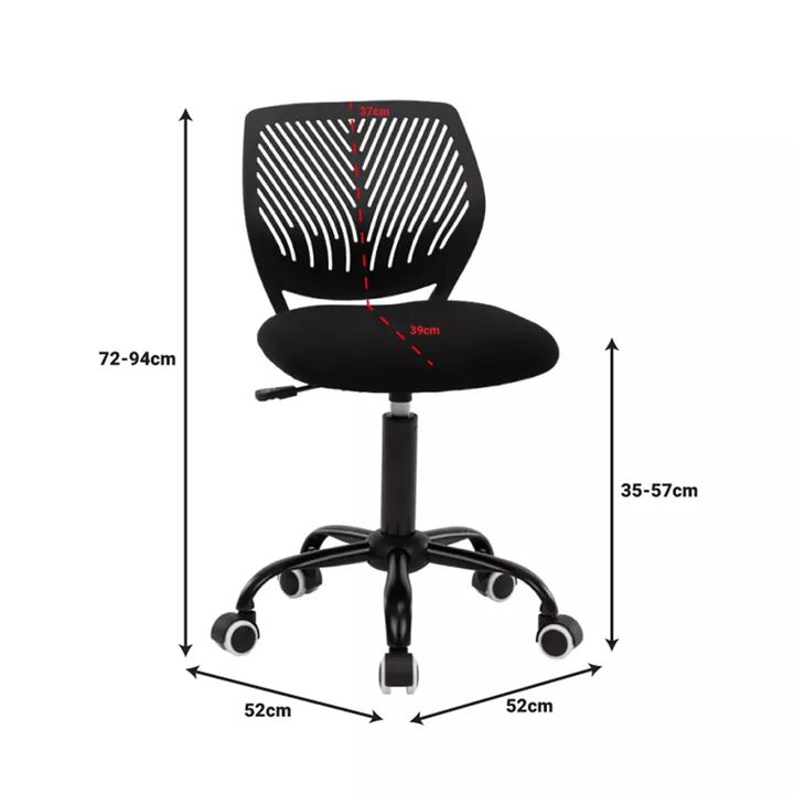 Kid's office chair Kador pakoworld fabric mesh in pink-white color 52x52x72-94cm
