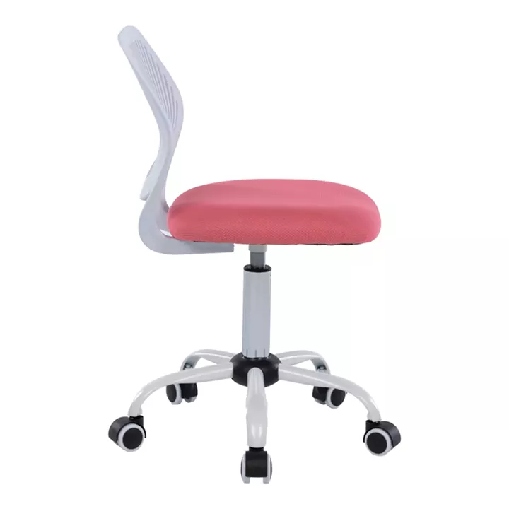 Kid's office chair Kador pakoworld fabric mesh in pink-white color 52x52x72-94cm