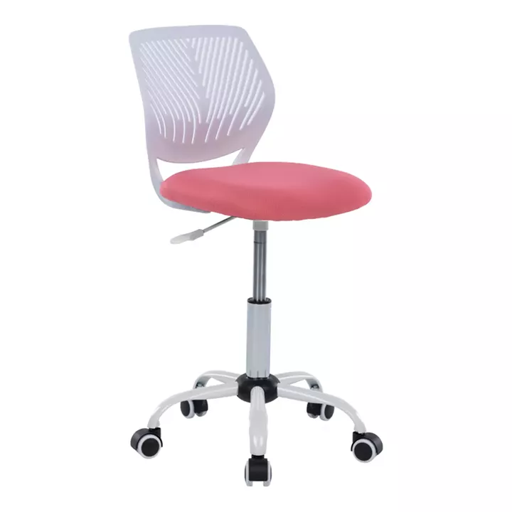 Kid's office chair Kador pakoworld fabric mesh in pink-white color 52x52x72-94cm