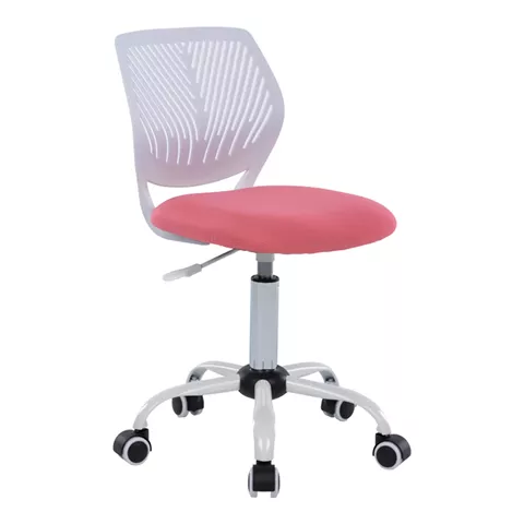 Kid's office chair Kador pakoworld fabric mesh in pink-white color 52x52x72-94cm