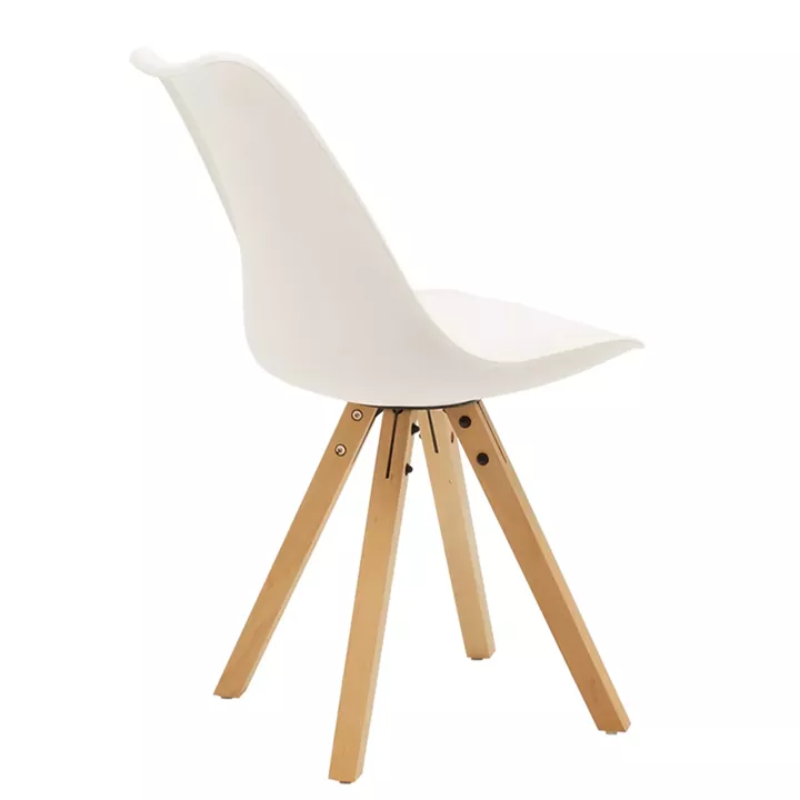 Balou I-Caron dining table set of 5 pakoworld MDF and pp in white-natural shade Φ120x75cm