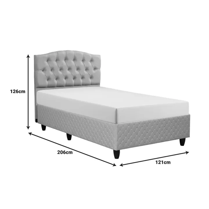 Lanse I pakoworld single bed in crem shade 120x200cm