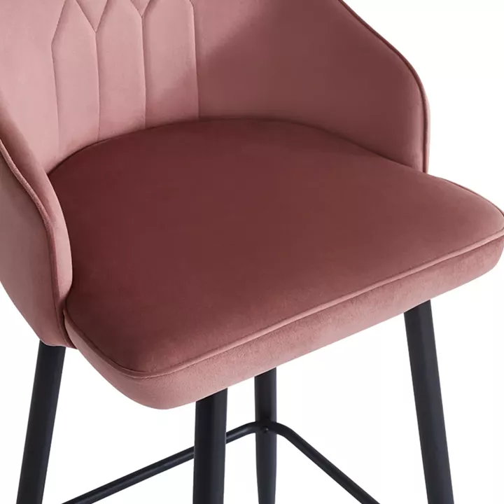Bar stool Velva pakoworld velvet in rotten apple color 49x63x102cm