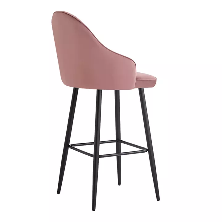 Bar stool Velva pakoworld velvet in rotten apple color 49x63x102cm