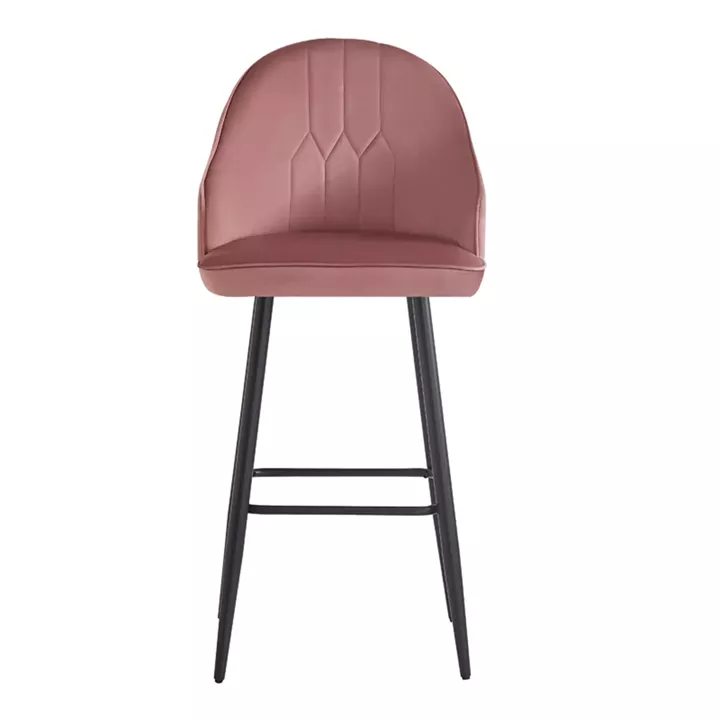 Bar stool Velva pakoworld velvet in rotten apple color 49x63x102cm
