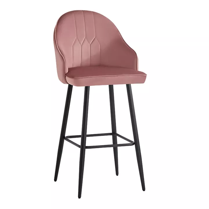 Bar stool Velva pakoworld velvet in rotten apple color 49x63x102cm
