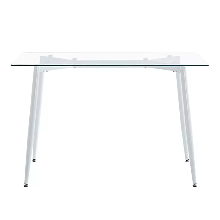Dining table QUANA pakoworld transparent glass with black legs 120x70x75cm