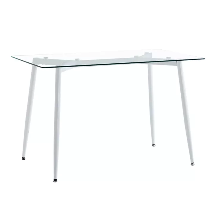 Dining table QUANA pakoworld transparent glass with black legs 120x70x75cm