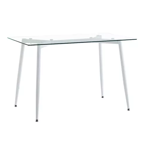 Dining table QUANA pakoworld transparent glass with black legs 120x70x75cm