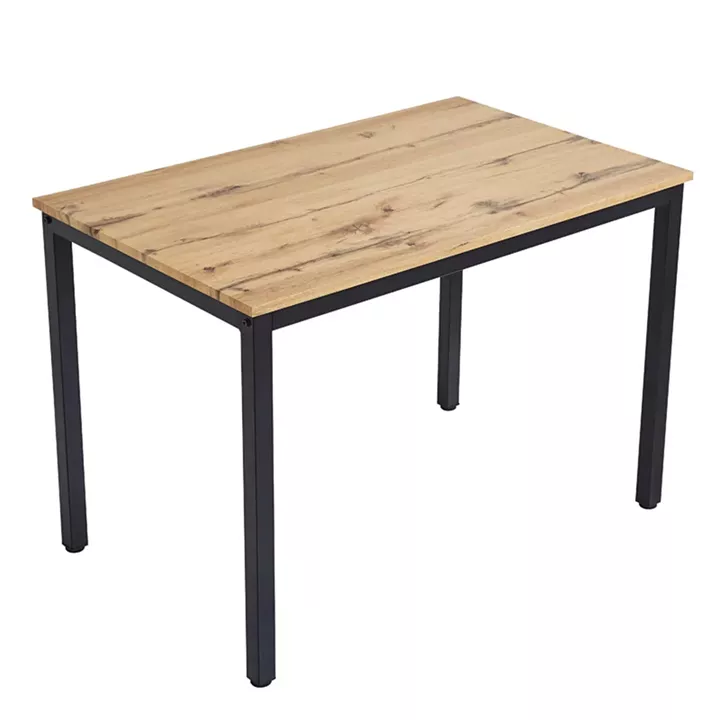 Dining table Witte pakoworld MDF/Metal in sonoma color with white leg 110x70x76cm
