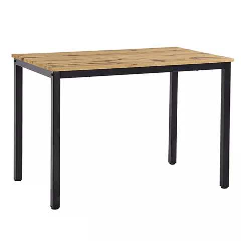 Dining table Witte pakoworld MDF/Metal in sonoma color with white leg 110x70x76cm