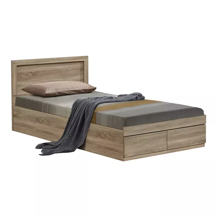 Bed Olympus pakoworld with drawer in light oak 120x200cm