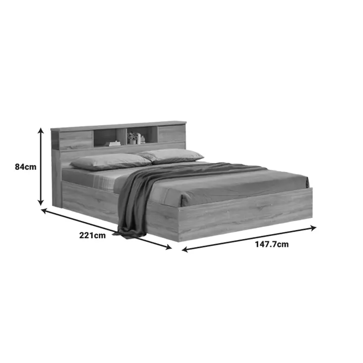 OLYMPUS pakoworld double bed in light oak color 140x200cm