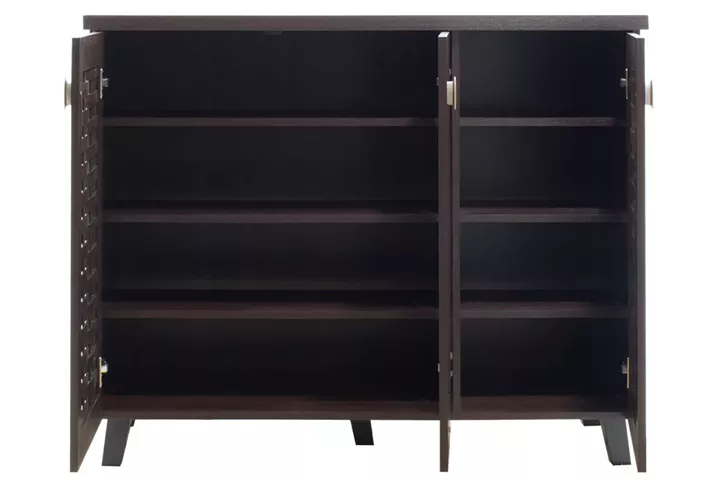 Shoe cabinet MANTAM pakoworld 16 pairs walnut 115.5x40x92cm