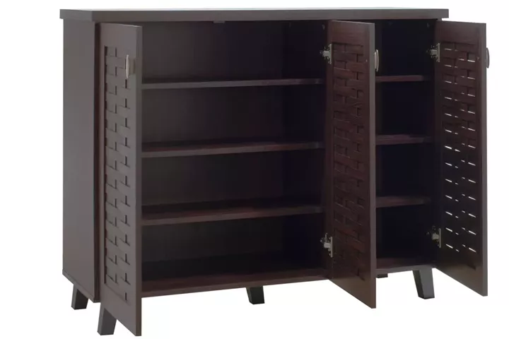 Shoe cabinet MANTAM pakoworld 16 pairs walnut 115.5x40x92cm