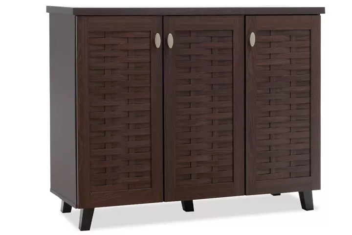 Shoe cabinet MANTAM pakoworld 16 pairs walnut 115.5x40x92cm