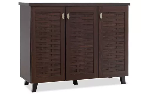 Shoe cabinet MANTAM pakoworld 16 pairs walnut 115.5x40x92cm