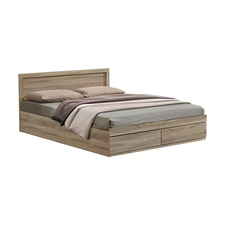 Bed Olympus pakoworld with drawer in light oak color 140x200cm