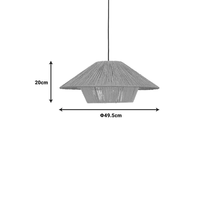 Ceiling light Jarpie Inart E27 rope in natural color D49.5χ20cm
