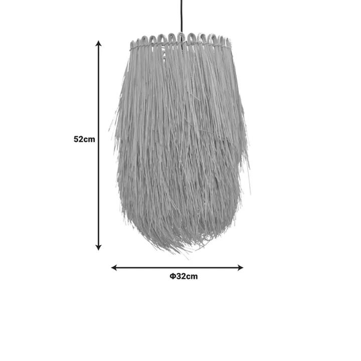Ceiling light Dreco Inart E27 rattan in natural color D32χ52cm