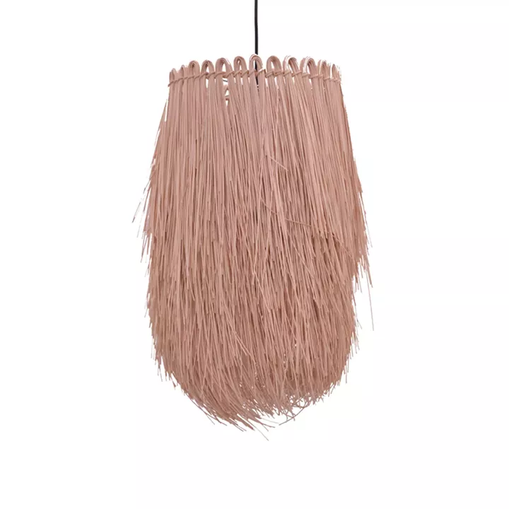 Ceiling light Dreco Inart E27 rattan in natural color D32χ52cm