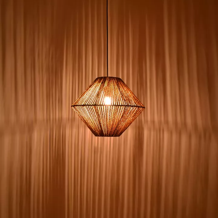 Ceiling light Palmo Inart E27 rope in natural color D40x32cm