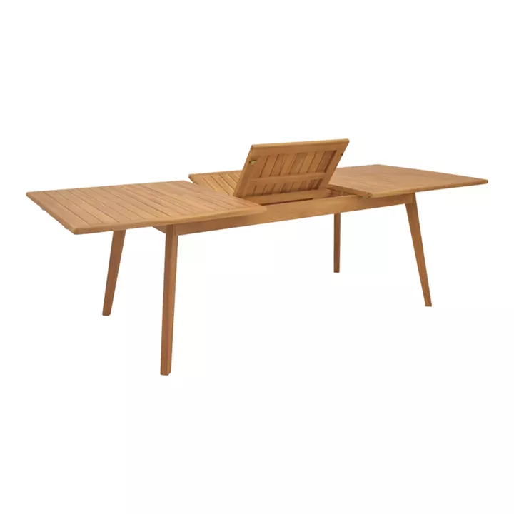Dining set 9 pcs Ganny-Pino pakoworld teak wood in natural shade 180/240x100x75cm